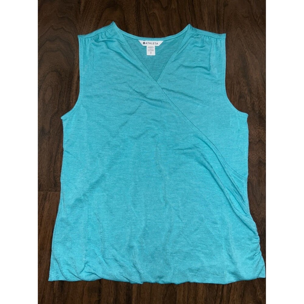 Athleta Breezy Wrap-Front Sleeveless Tank in Aqua